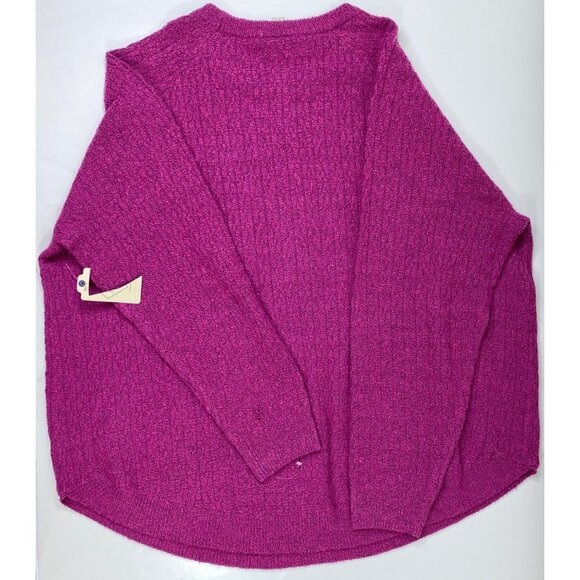 St. Johns Bay Womens Plus Size Magenta Pink Chenille Pullover Sweater Size 3X - Picture 2 of 4